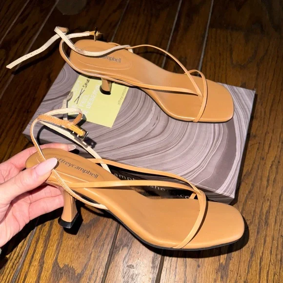 Jeffrey Campbell Leeda Ankle Strap Sandal Heels in Nude - Picture 4 of 9